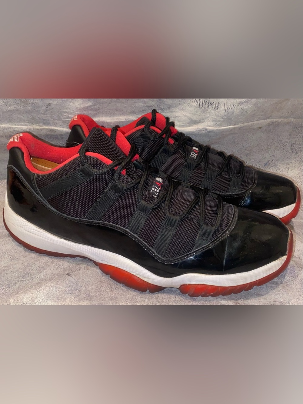 Size 10.5 - Air Jordan 11 Retro 2015 Low Bred Shoes Sneaker Black Red 528895-012